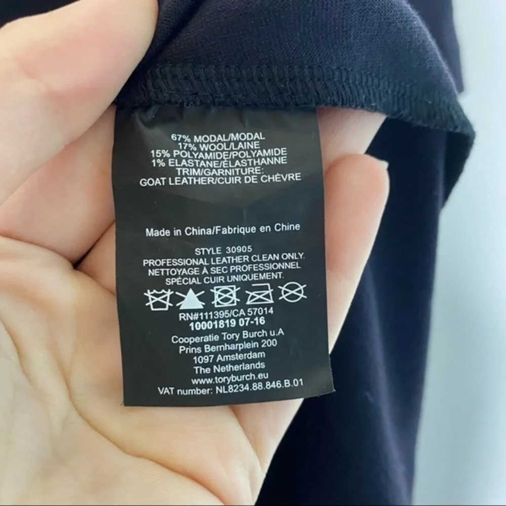 Tory Burch Black & Navy Wool Sallare Tunic Dress